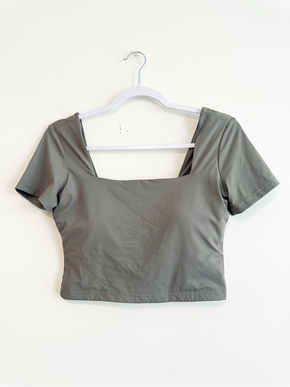 Klassy Network Olive Square Neck Crop Top